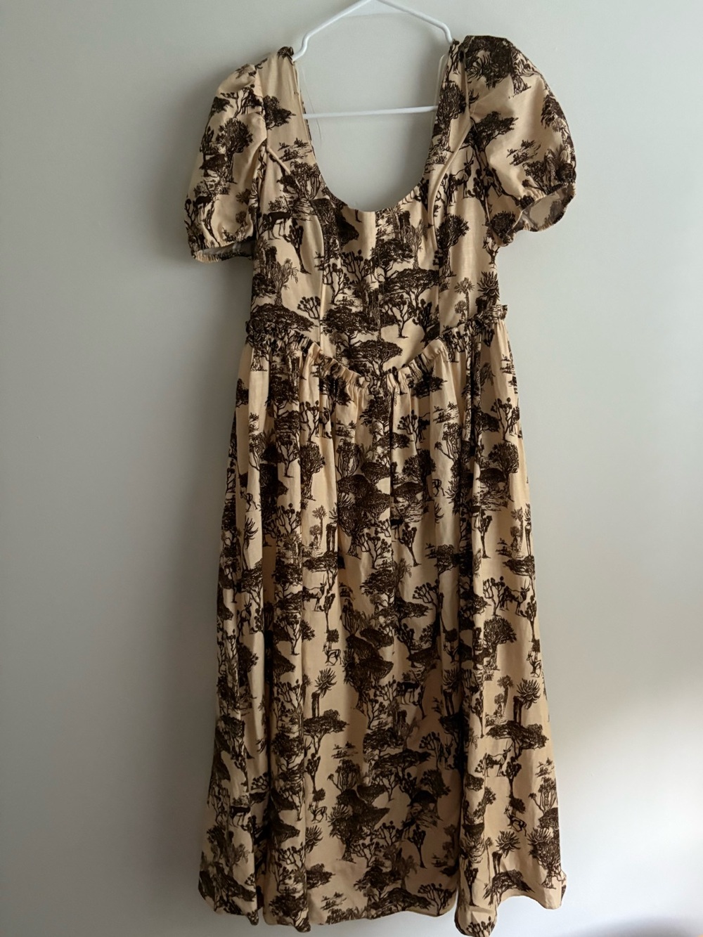 Tuckernuck Hyacinth House Brown Toile Camilla Corset Midi Dress, Size Small - Picture 3 of 9